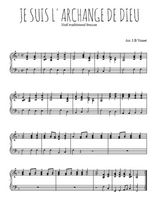 Téléchargez l'arrangement pour piano de la partition de Traditionnel-Je-suis-l-archange-de-Dieu en PDF